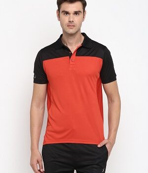 Sportee Men’s Shirt Red & Black Colorblock Polo